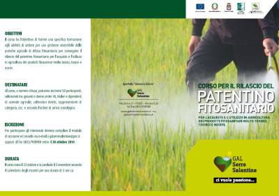 Corso per il rilascio del patentino fitosanitario