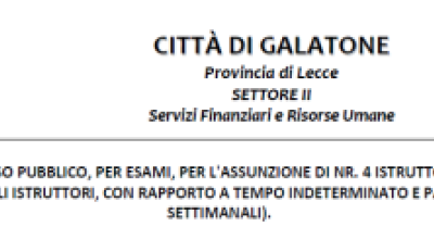 Concorso pubblico per esami per la copertura di quattro posti a tempo indeter...