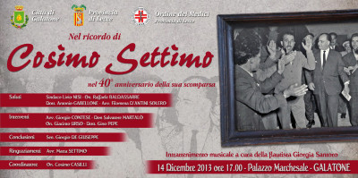40° anniversario della morte di Cosimo Settimo