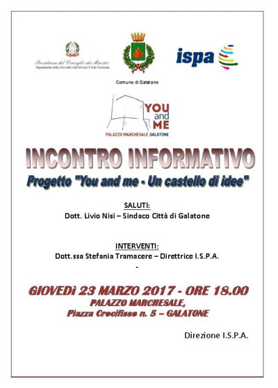 PROGETTO YOU AND ME - UN CASTELLO DI IDEE