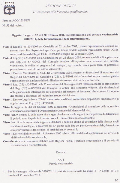 Pag. 1 del decreto Pag. 1 del decreto