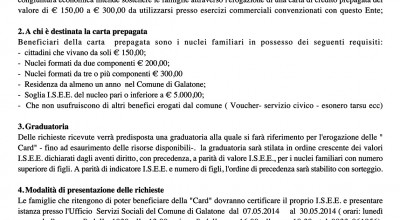 Carta di credito prepagata per le famiglie in difficoltà economica