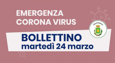 PUBBLICAZIONE BOLLETTINO EMERGENZA CORONAVIRUS DEL 24/03/2020