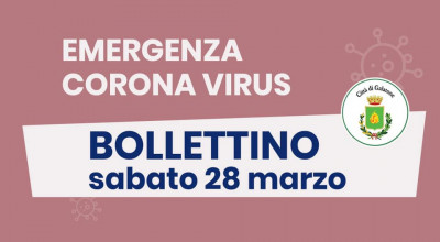 PUBBLICAZIONE BOLLETTINO EMERGENZA CORONAVIRUS DEL 28/03/2020