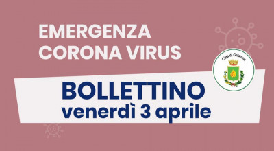 PUBBLICAZIONE BOLLETTINO EMERGENZA CORONAVIRUS DEL 03/04/2020