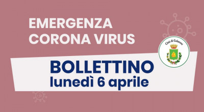 PUBBLICAZIONE BOLLETTINO EMERGENZA CORONAVIRUS DEL 06/04/2020