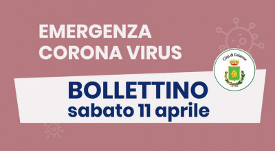 PUBBLICAZIONE BOLLETTINO EMERGENZA CORONAVIRUS DEL 11/04/2020