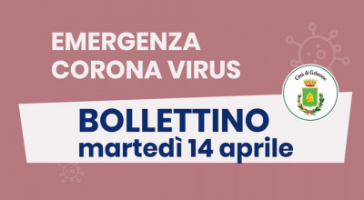 PUBBLICAZIONE BOLLETTINO EMERGENZA CORONAVIRUS DEL 14/04/2020