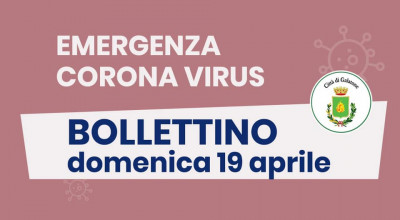 PUBBLICAZIONE BOLLETTINO EMERGENZA CORONAVIRUS DEL 19/04/2020