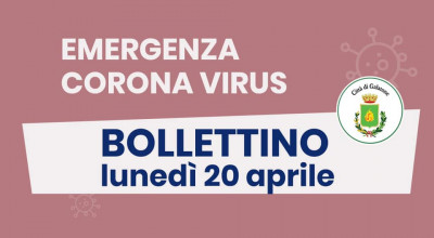 PUBBLICAZIONE BOLLETTINO EMERGENZA CORONAVIRUS DEL 20/04/2020