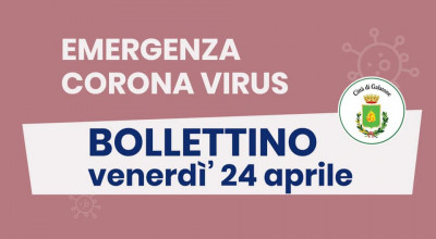 PUBBLICAZIONE BOLLETTINO EMERGENZA CORONAVIRUS DEL 24/04/2020