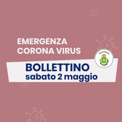 PUBBLICAZIONE BOLLETTINO EMERGENZA CORONAVIRUS DEL 02/05/2020