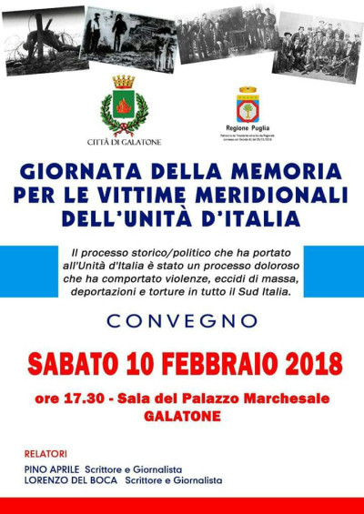 GIORNATA DELLA MEMORIA PER LE VITTIME MERIDIONALI DELL' UNITÀ D'ITALIA 