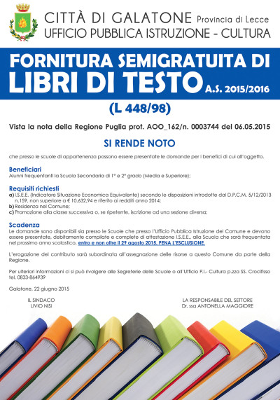 Fornitura semigratuita di libri di testo