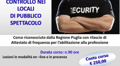 CORSO PER ADDETTO AI SERVIZI DI CONTROLLO – BUTTAFUORI