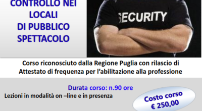 CORSO PER ADDETTO AI SERVIZI DI CONTROLLO – BUTTAFUORI MODALITA’ ...