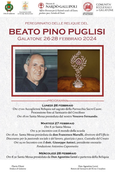 PEREGRINATIO DELLE RELIQUIE DEL BEATO PINO PUGLISI