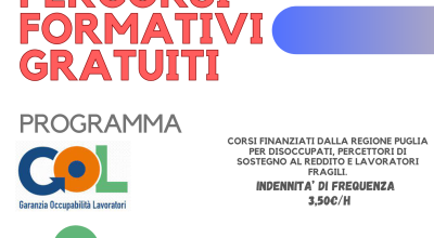 CORSI DI FORMAZIONE GRATUITI CON INDENNITA’ DI FREQUENZA