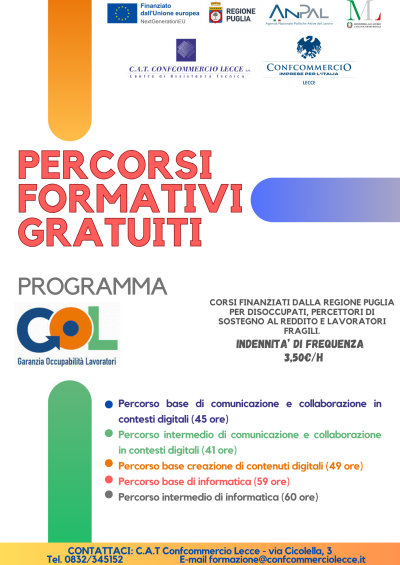 Piano Regionale GOL - Corsi formativi gratuiti