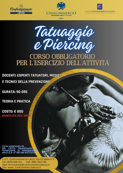 CORSO DI FORMAZIONE “TATUAGGIO E PIERCING” 