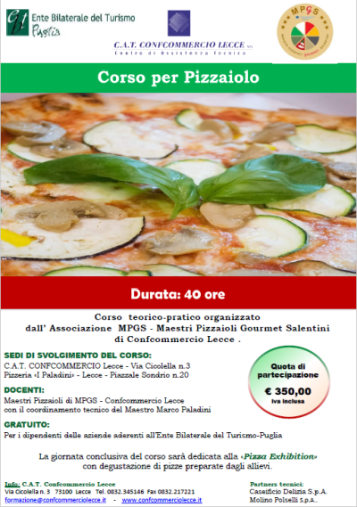 “CORSO PER PIZZAIOLO”  -  START: Mercoledì 23 Settembre 2020