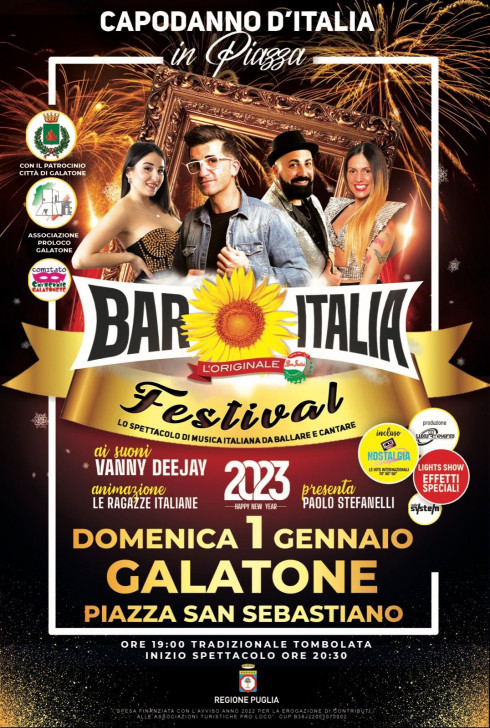 Capodanno in Piazza a Galatone con il Festival Bar Italia
