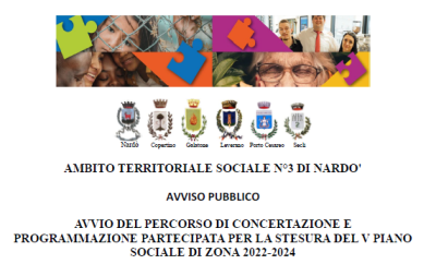 AVVIO DEL PERCORSO DI CONCERTAZIONE E PROGRAMMAZIONE PARTECIPATA PER LA STESU...