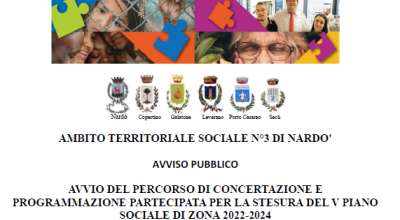 AVVIO DEL PERCORSO DI CONCERTAZIONE E PROGRAMMAZIONE PARTECIPATA PER LA STESU...