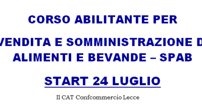 Corso abilitante per vendita e somministrazione di alimenti e bevande –...