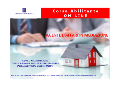 Corso abilitante on line Agente d'affari in mediazione