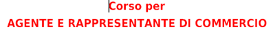 Corso per Agente e Rappresentante di Commercio