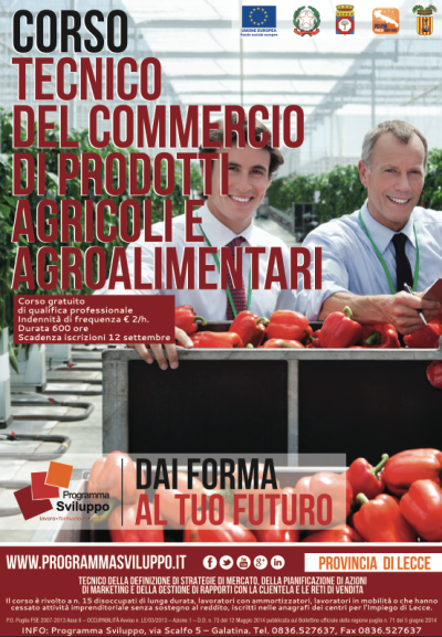 corso gratuito in Tecnico della commercializzazione dei prodotti agricoli ed ...