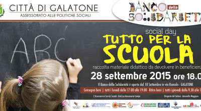 “Social Day: TUTTO PER LA SCUOLA”