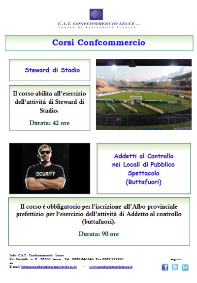 Corso “STEWARD di Stadio”