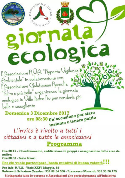 Giornata ecologica in Villa Padre Pio.