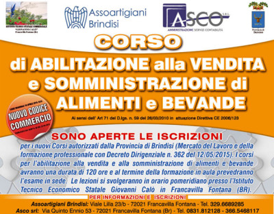 CORSO PER L’ ESERCIZIO DEL COMMERCIO E SOMMINISTRAZIONE DI ALIMENTI E B...