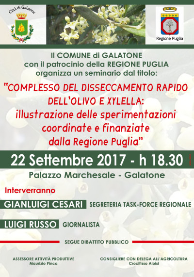 Seminario di studio sul disseccamento rapido dell'olivo