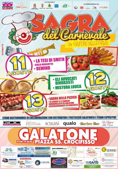 SAGRA DEL CARNEVALE 11, 12 e 13 agosto